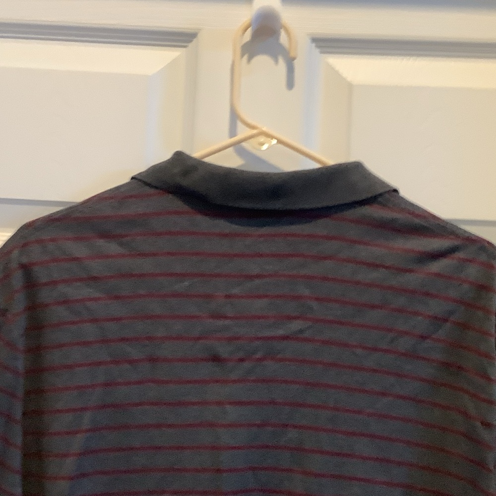 Polo by Ralph Lauren Men's Polo Shirt - Dark Blue and Burgundy - Picture 8 of 9